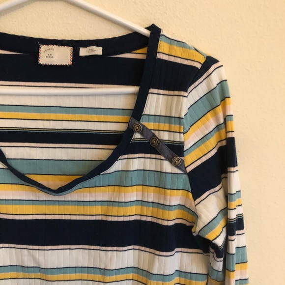 Anthro. | Evan Top in Yellow Green Stripe - Picture 3 of 7